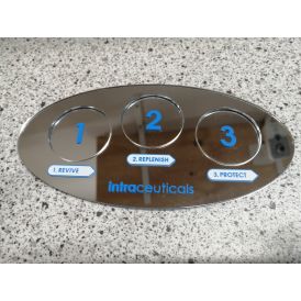 3-step display plade